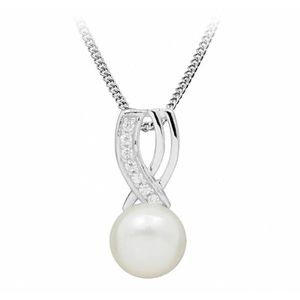 Silver Cat Jemný náhrdelník s perlou a zirkony SC397 obraz
