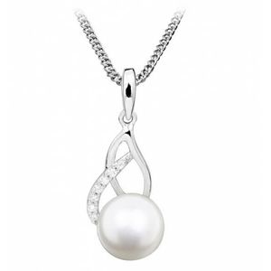 Silver Cat Něžný náhrdelník s perlou a zirkony SC404 (řetízek, přívěsek) obraz