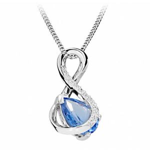 Silver Cat Módní náhrdelník s modrým spinelem a zirkony SC411 obraz