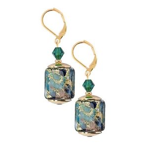 Lampglas Slušivé náušnice Emerald Oasis s 24karátovým zlatem v perlách Lampglas ECU68 obraz