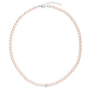 Evolution Group Romantický perlový náhrdelník s krystaly Preciosa 32063.3 rosaline obraz