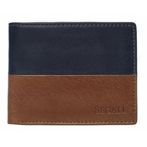 SEGALI Pánská kožená peněženka 80892 cognac/blue obraz