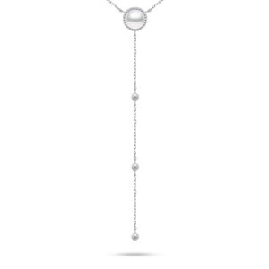 Brilio Silver Elegantní stříbrný náhrdelník s pravou perlou NCL124W (řetízek, přívěsek) obraz