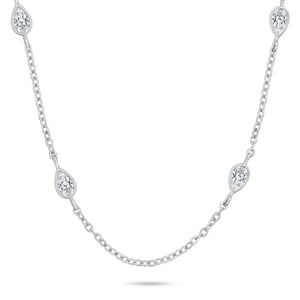 Brilio Silver Slušivý stříbrný náhrdelník se zirkony NCL128W obraz