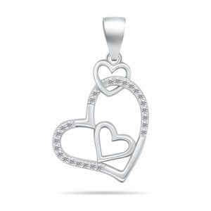 Brilio Silver Romantický stříbrný přívěsek srdce se zirkony PT12W obraz