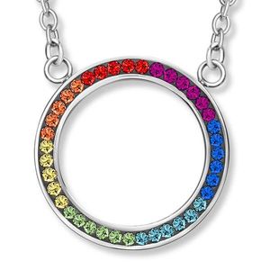 CRYSTalp Barevný ocelový náhrdelník s krystaly Rainbow Chakra 30394.MLT.E obraz