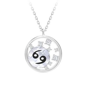 Preciosa Stříbrný náhrdelník s českým křišťálem Rak Sparkling Zodiac 6150 87 (řetízek, přívěsek) obraz