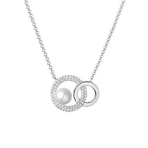Silvego Stříbrný náhrdelník s pravou sladkovodní perlou Nicole GRP20106PW obraz
