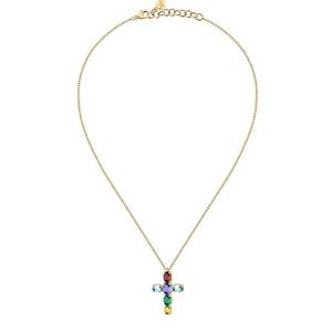 Morellato Moderní pozlacený náhrdelník s křížkem Colori SAVY02 obraz