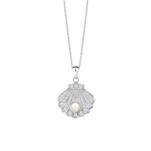 Preciosa Nádherný stříbrný náhrdelník Birth of Venus s říční perlou a kubickou zirkonií Preciosa 5349 00 obraz