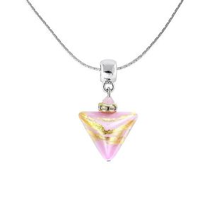 Lampglas Romantický náhrdelník Sweet Rose Triangle s 24karátovým zlatem v perle Lampglas NTA9 obraz