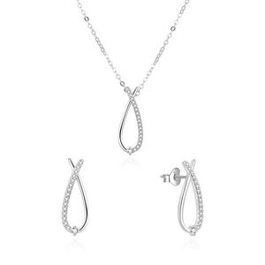 Beneto Oslnivá souprava šperků se zirkony AGSET186R (náhrdelník, náušnice) obraz