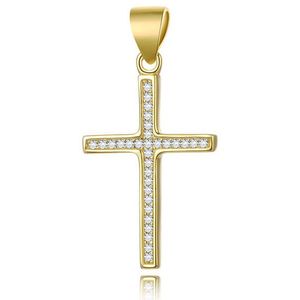 Beneto Pozlacený stříbrný přívěsek Křížek AGH592-GOLD obraz