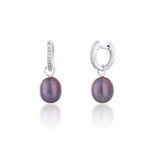 JwL Luxury Pearls Stříbrné kruhové náušnice á la vévodkyně Kate s pravou perlou a zirkony 3v1 JL0733 obraz