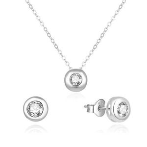 Beneto Něžná stříbrná souprava šperků se zirkony AGSET191R (náhrdelník, náušnice) obraz
