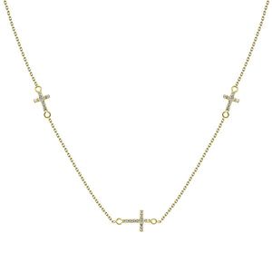 Brilio Silver Elegantní pozlacený náhrdelník se zirkony NCL27Y obraz