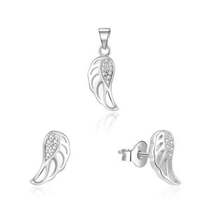 Beneto Stříbrná souprava šperků andělská křídla AGSET64/1L (přívěsek, náušnice) obraz