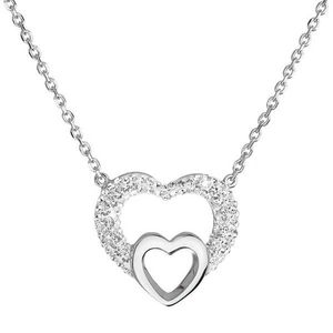 Evolution Group Stříbrný náhrdelník srdce s krystaly Swarovski 32032.1 obraz