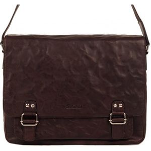SEGALI Pánská kožená taška na notebook 6135 Brown obraz
