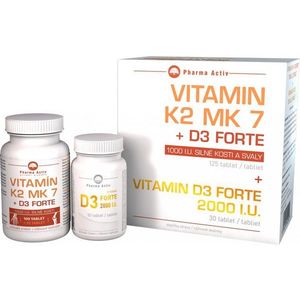 Pharma Activ Vitamín K2 MK7 + D3 FORTE 125 tbl. + Vitamín D3 Forte 30 tbl. obraz