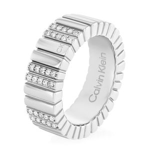 Calvin Klein Módní ocelový prsten s krystaly Minimalistic Metal 35000440 54 mm obraz
