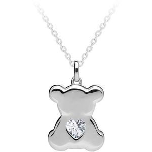 Preciosa Stříbrný náhrdelník Shiny Teddy s kubickou zirkonií Preciosa 5326 00 (řetízek, přívěsek) obraz