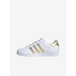 Zlato-bílé dámské kožené tenisky adidas Originals Superstar obraz