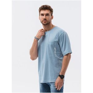 Modré pánské oversize tričko Ombre Clothing obraz