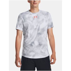 Šedo-bílé pánské vzorované sportovní tričko Under Armour UA M's Ch. Pro Train SS PRNT obraz