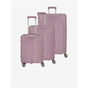 Sada tří dámských cestovních kufrů v růžové barvě Travelite Elvaa 4w S, M, L Rosé obraz