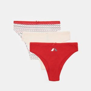 Sinsay - Sada 3 kusů brazilských kalhotek - Červená obraz