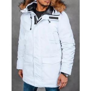 Pánská zimní bunda s kapucí bílá obraz