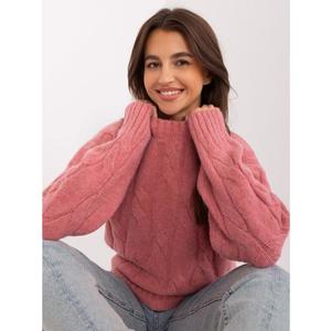 Dámský svetr s kostkami BIVA růžový obraz