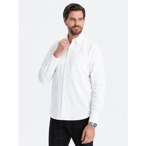 Pánská látková košile Oxford REGULAR V1 OM-SHOS-0108 bílá obraz