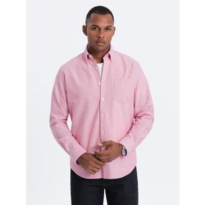 Pánská látková košile Oxford REGULAR V3 OM-SHOS-0108 růžová obraz