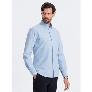 Pánská látková košile Oxford REGULAR V2 OM-SHOS-0114 modrá obraz