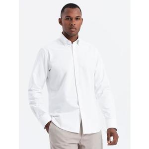 Pánská látková košile Oxford REGULAR V1 OM-SHOS-0114 bílá obraz