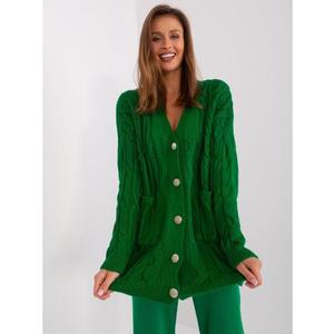 Dámský svetr s plédy ROF zelený obraz