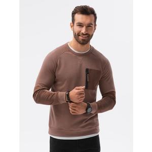 Pánská mikina B1151 hnědá obraz
