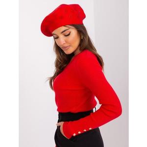 Dámský baret s aplikací PAZ červený obraz