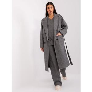 Dámský kabát s kapsami FRAN tmavě šedý obraz