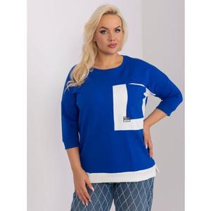 Dámská halenka plus size s 3/4 rukávy GILA kobaltová obraz