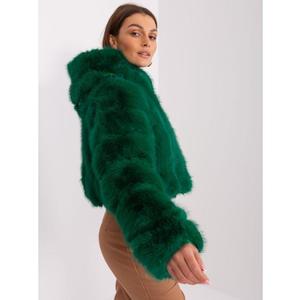 Dámská bunda z umělé kožešiny ANTIA tmavě zelená obraz