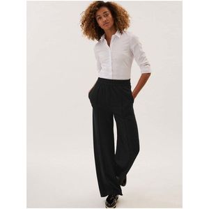 Černé dámské široké kalhoty Marks & Spencer obraz