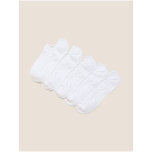 Balení 5 párů mimořádně pohodlných nízkých ponožek Marks & Spencer bílá obraz