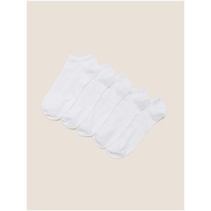 Sada pěti párů dámských ponožek v bílé barvě Marks & Spencer obraz