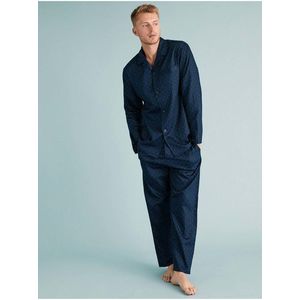 Puntíkovaná pyžamová souprava z čisté bavlny Marks & Spencer námořnická modrá obraz