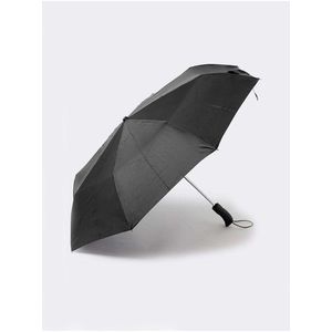 Deštník z recyklovaného polyesteru s pogumovanou rukojetí a technologií Windtech™ Marks & Spencer černá obraz
