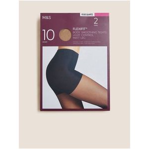 Průsvitné punčochy Flexifit™, mírně zpevňující, 10 DEN, 2 ks v balení Marks & Spencer béžová obraz