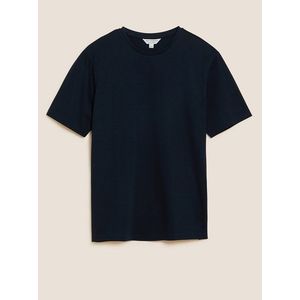Tričko z prémiové bavlny, úzký střih Marks & Spencer námořnická modrá obraz